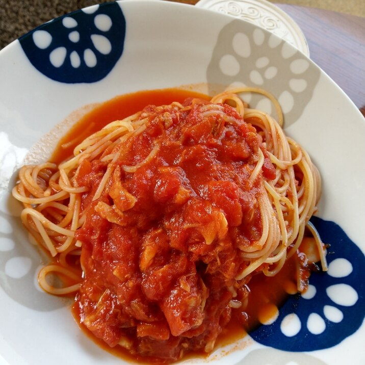 簡単トマトとツナのスパゲッティー